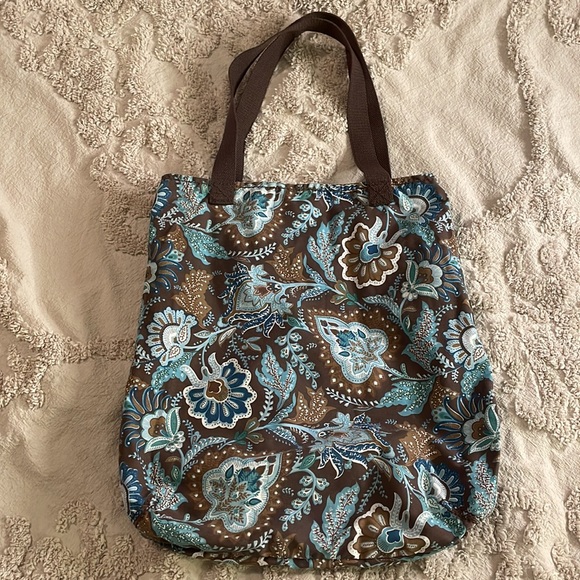 Blue & Brown Paisley Flip Inside Out Tote - Picture 4 of 5